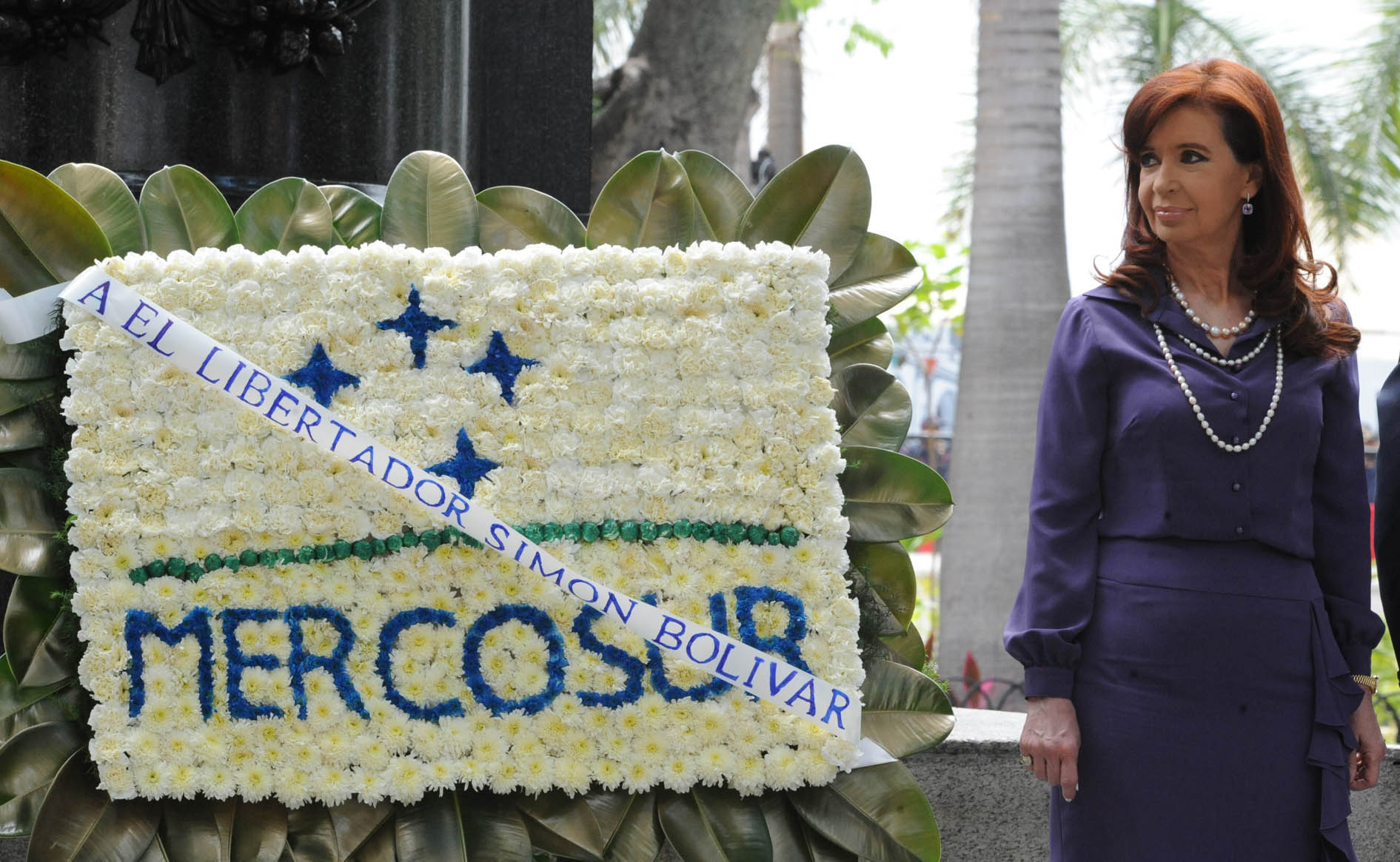 MERCOSUR_2014_CARACAS_CasaRosada_05_CFK_BanderaMercosur