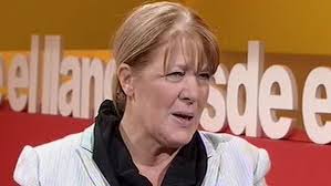 La candidata derechista Margarita Stolbizer en una de sus reiteradas apariciones televisivas en señales del oligopolio Clarín.