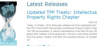 MUNDO – Comercio | WikiLeaks libera el capítulo completo de propiedad intelectual del TPP
