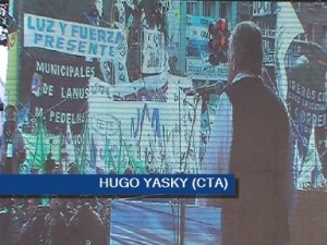 Yasky tuvo un claro discurso de defensa de los intereses de los trabajadores. 