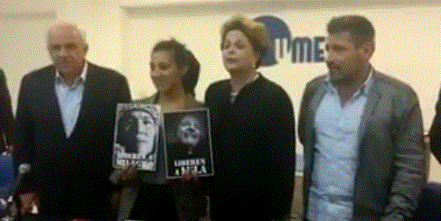 Dilma Rousseff en la UMET junto a Víctor Santa María. 