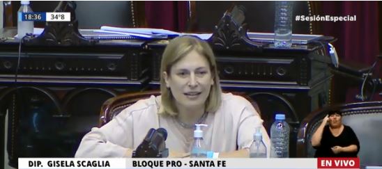 Gisela Scaglia, del PRO en contra de los derechos de las mujeres.