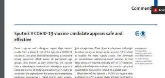 CORONAVIRUS – Mundo | La revista británica Lancet validó la vacuna Sputnik V.