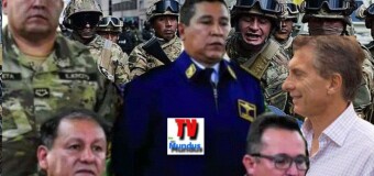 MACRI y EL GOLPE EN BOLIVIA |  La Policía Boliviana mostró las armas que Macri le dio a la dictadura de Añez.