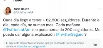 TECNOLOGÍA – Censura | Twitter también censura a Alicia Castro.