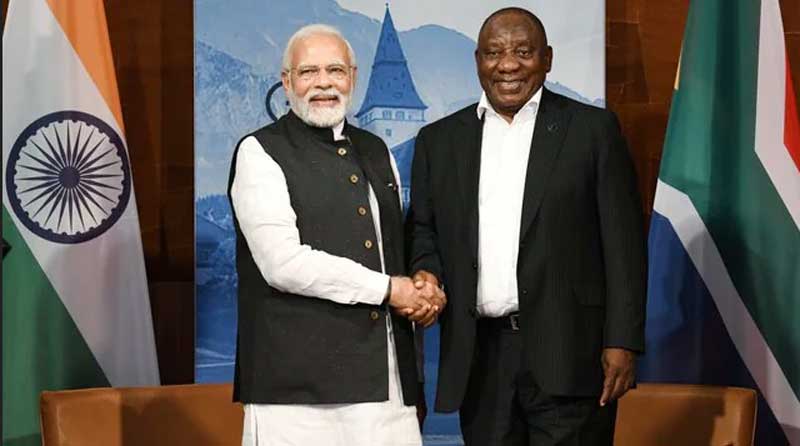Mandatarios de India y Sudáfrica.