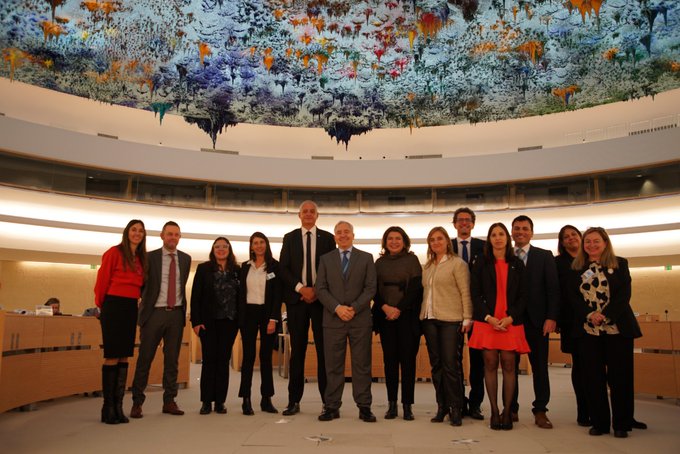 Delegación argentina ante el Consejo de DDHH de la ONU.