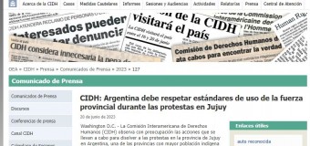 DERECHOS HUMANOS – Jujuy | La Comisión Interamericana de Derechos Humanos (CIDH) denunció al macrista Morales por la represión en Jujuy.