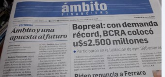 COMUNICACIÓN – Argentina | Salió el último número de Ámbito Financiero, el diario económico más importante de Argentina.